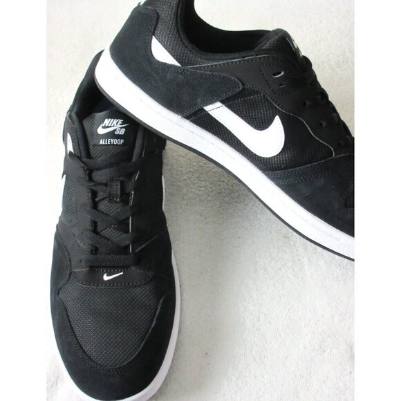 Nike Men's SB Alleyoop Classic Suede Mesh Shoes Black White Black Sizes NIB - Picture 4 of 5